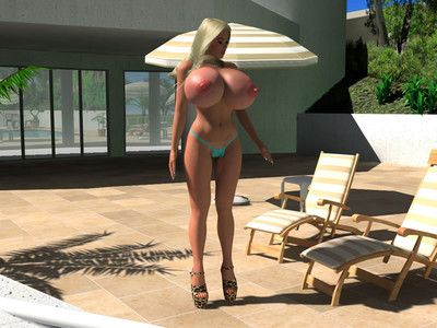 Pornstar 3d downcast super blonde in bikini sunbathing unserviceable